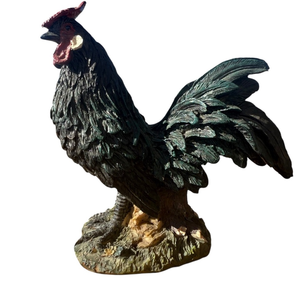 🐓 VINTAGE ROOSTER STATUE – FARMHOUSE DECOR – HAND-PAINTED DETAIL - Picture 7 of 13